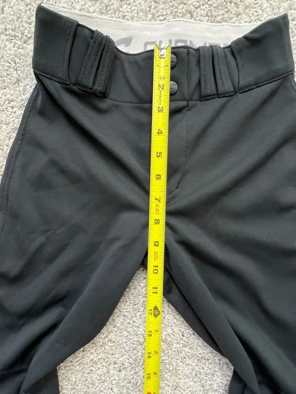 CHAMPRO Youth M Open Bottom Relaxed Fit Baseball Pants BLACK 30/30